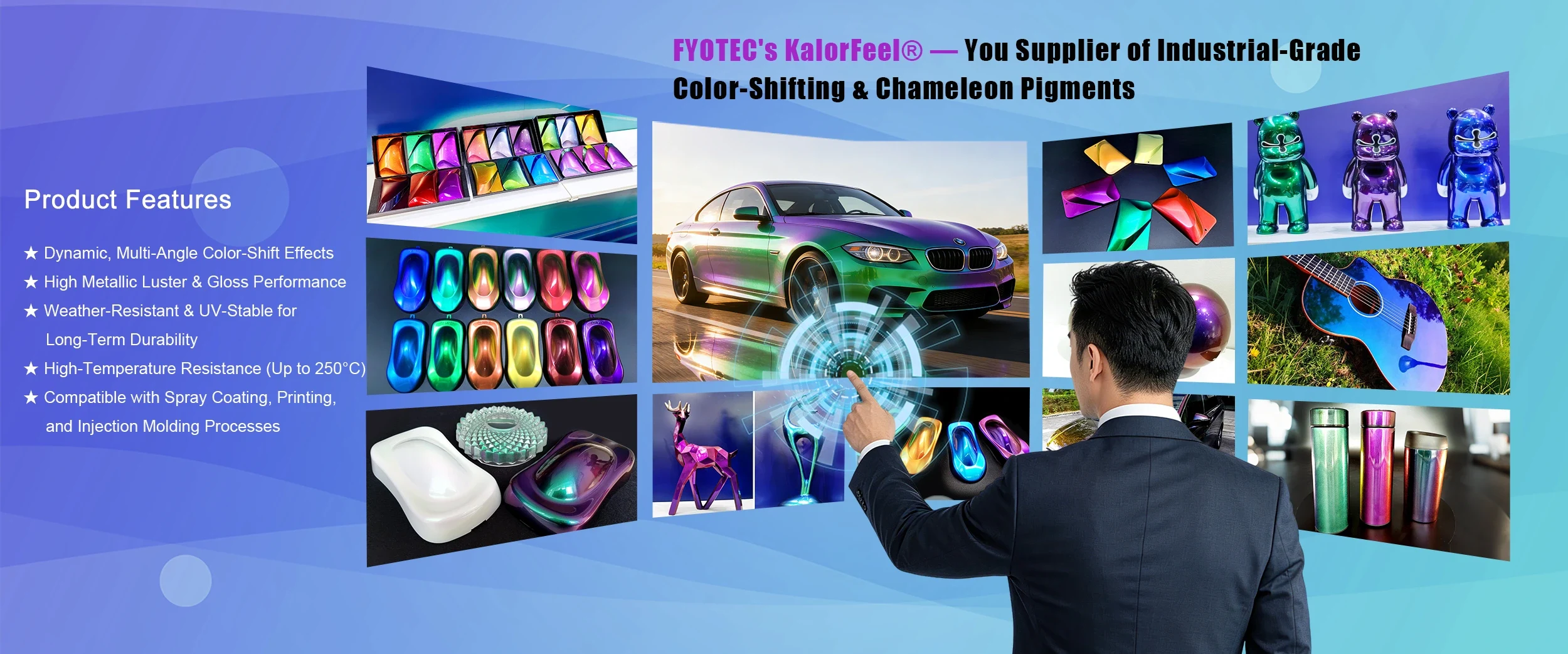 ผู้จัดจำหน่ายเม็ดสีเปลี่ยนสีแสงเกรดอุตสาหกรรม OEM